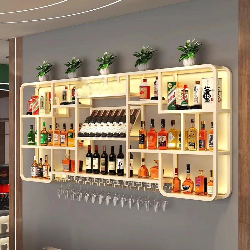 

Commercial Wall Bar Cabinet Wine Rack Modern Buffet Display Storage Bar Cabinet Wine Rack Shop Buffet Armoire Drinks Furnitures
