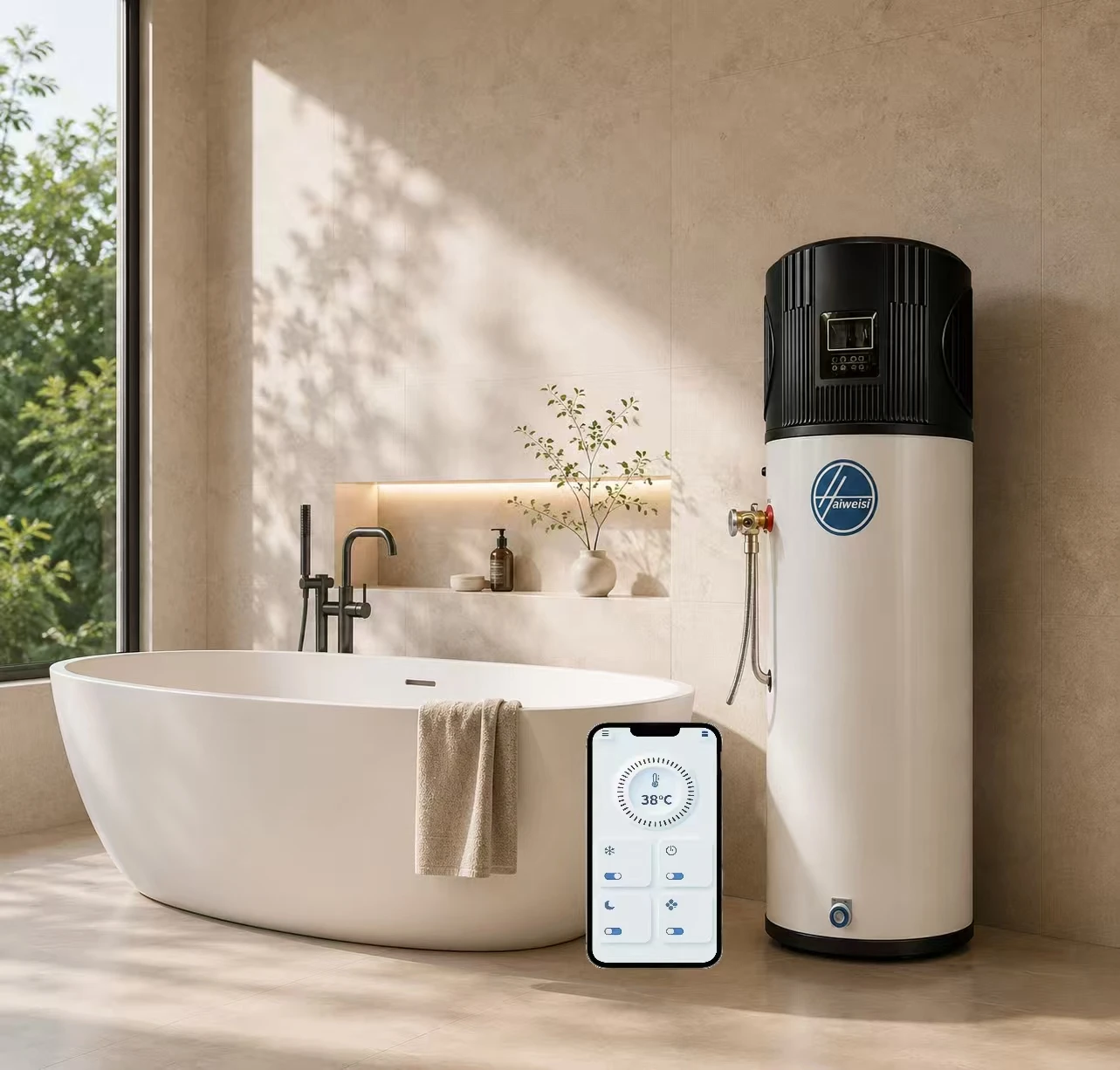 R290 300L Electric Outdoor High Efficiency App-Controlled Intelligent Temperature Control Metal Air Source Heat Pump