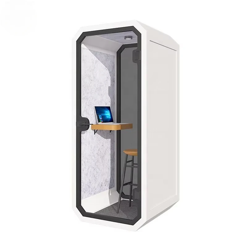 Portable Easy Movable Soundproof Acoustic Booth Vocal Recording Booth Office Phone Sleeping Telephone Booth White Brutish Style