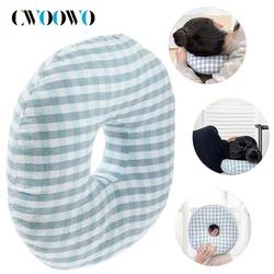 1PCS Ear Piercing Pillow Cnh Pillow with Ear Holes for Ear Pain Side Sleepers Washable Large Donut Pillows Head Neck SupportHaze