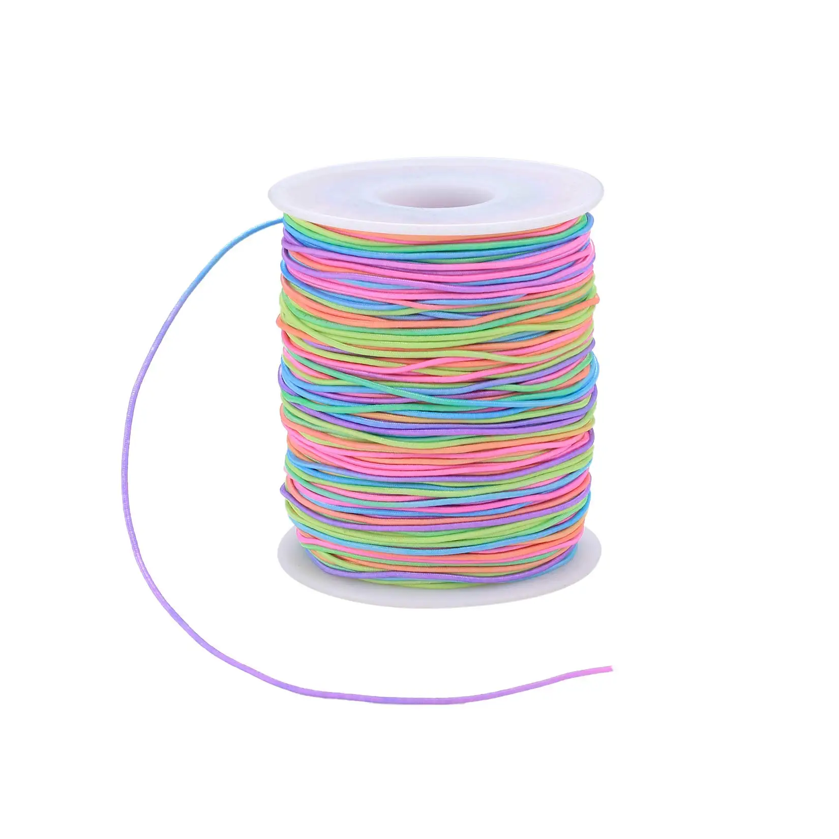 حبل مرن، خيوط حبال الديكور، سلك سلسلة مطاطي بلون قوس قزح، سلسلة صياغة القماش للسوار والمجوهرات #1