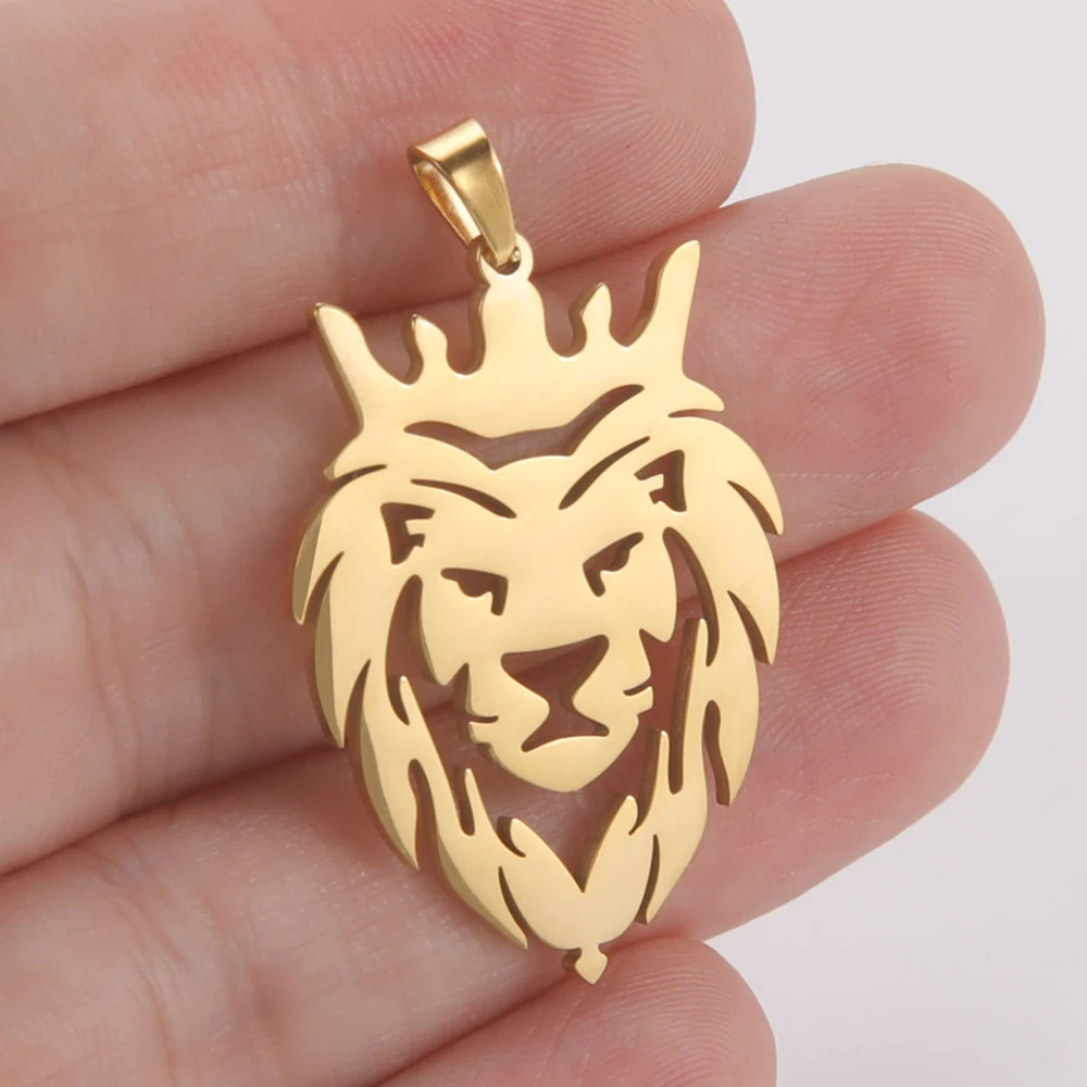 My Shape Crown Lion Charms DIY Bracelet Pendant Neacklace Accessories  Animal Pendant for Men's Chain Jewelry Making Findings