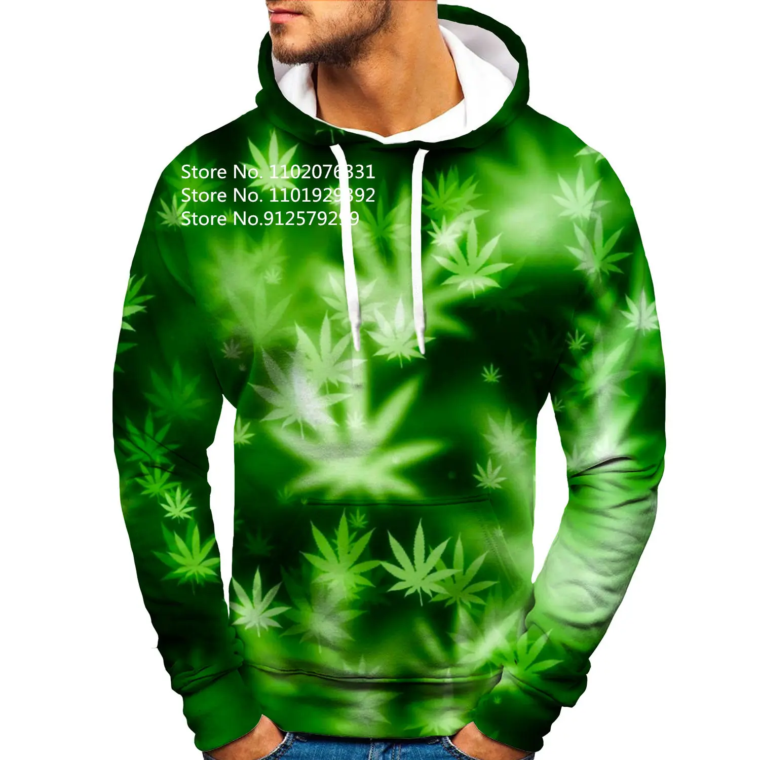 

2023 New Colorful Weeds Hoodie 3d Green Leaves Sweatshirt Men/Women Harajuku Pullover Funny Jacket