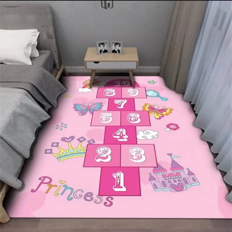 Children's Room Carpet Cartoon Learning Mat Baby Early Education Carpets Kawaii Room Decor Game Hopscotch Anti-skid Floor Rugs