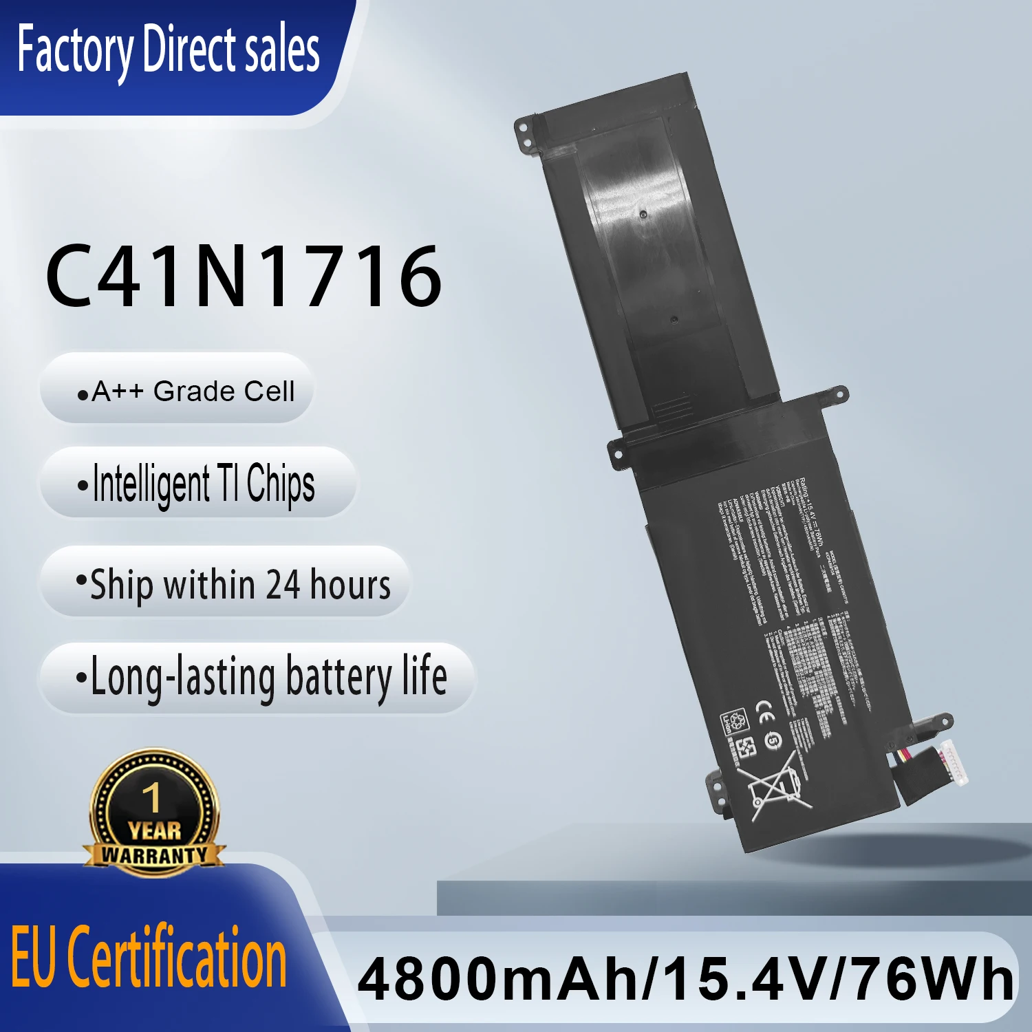 C41N1716 Laptop Battery  for ASUS ROG Strix GL703GS GL703GM Scar, ROG Strix S7BS S7BS8750 GL703GM-NS73 GL703GM-DS74 GL703GS-DS74