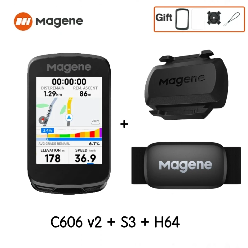 Magene C606V2 Touchscreen GPS Fietscomputer WiFi Snelheidsmeter Fietsen Klim Stopwatch Kilometerteller Bluetooth Ant Navigatie