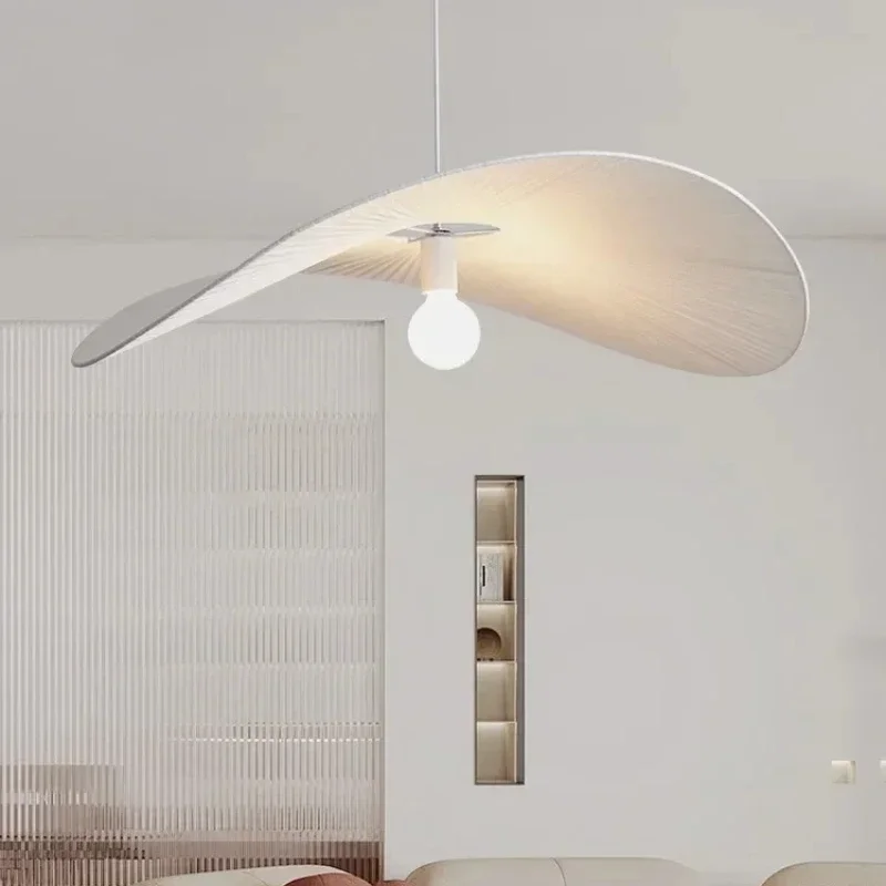 

2025 Nordic Fabric Hat Pendant Lights For Living Dining Room Bedroom Decoration Home Balcony Hanging Lamps Fixtures