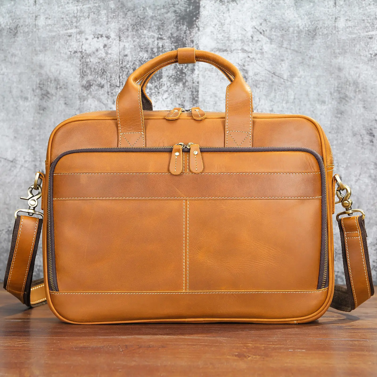 Men's Leather Bag Office Messenger Briefcase Man Genuine Leather 15.6"Laptop Bags Male Handbags Crossbody 14 Computer Bag