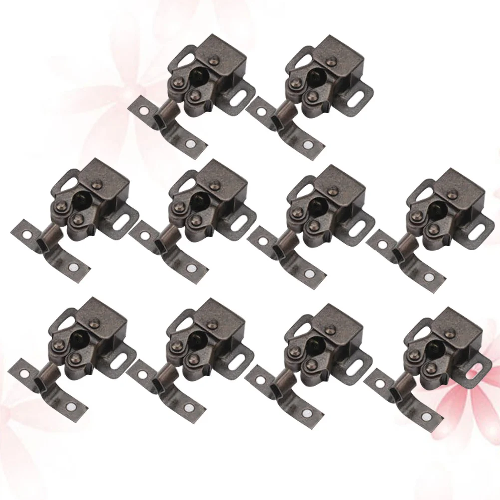 

10PCS Door Lock Door Touch Latch Cabinets Interlock Chassis Cabinet Spring Ball Locker Adjustable Door Buckle ( Copper)