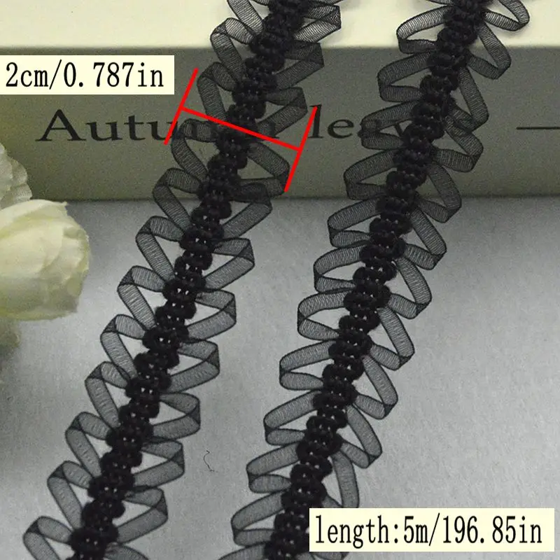 5Meters/16.4Ft Each Pack Handmade Dress Wedding Dress DIY Crafts Lace Snow Gauze Ears with Lace