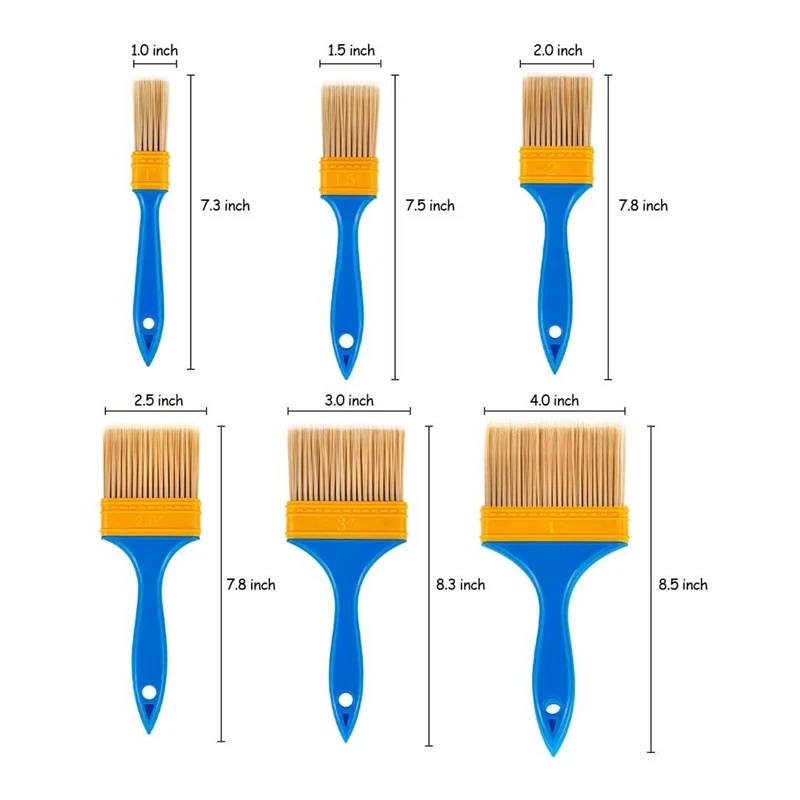 6 pezzi pennello per cera di gesso pennelli per pittura a gesso per artigianato pennelli per cera per pittura e rifinitura mobili recinzioni parete