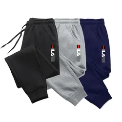 Marca de treino de fitness masculina calça esportiva de algodão masculina, calça de moletom, casual, magro, outono, inverno, 2023