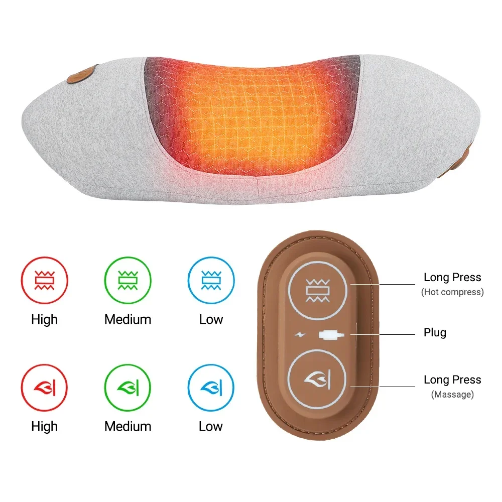 Pain Relief Heating Cervical Spine Traction Neck Stretcher Electric Hot Compress Vibration Neck Massager Pillow