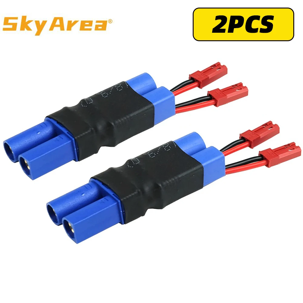 SkyArea 2 PCS EC5 Macho para Fêmea Com Dois JST Fêmea Adaptador de Alimentação Em Linha Conector Lipo para RC Bateria Modelo Carregador Acessório