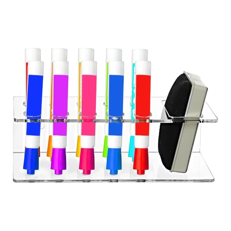 

Acrylic Wall Dry Wipe Marker Holder Wall Mounted Pen Office Accessories Storage Rack Stationery Hanger