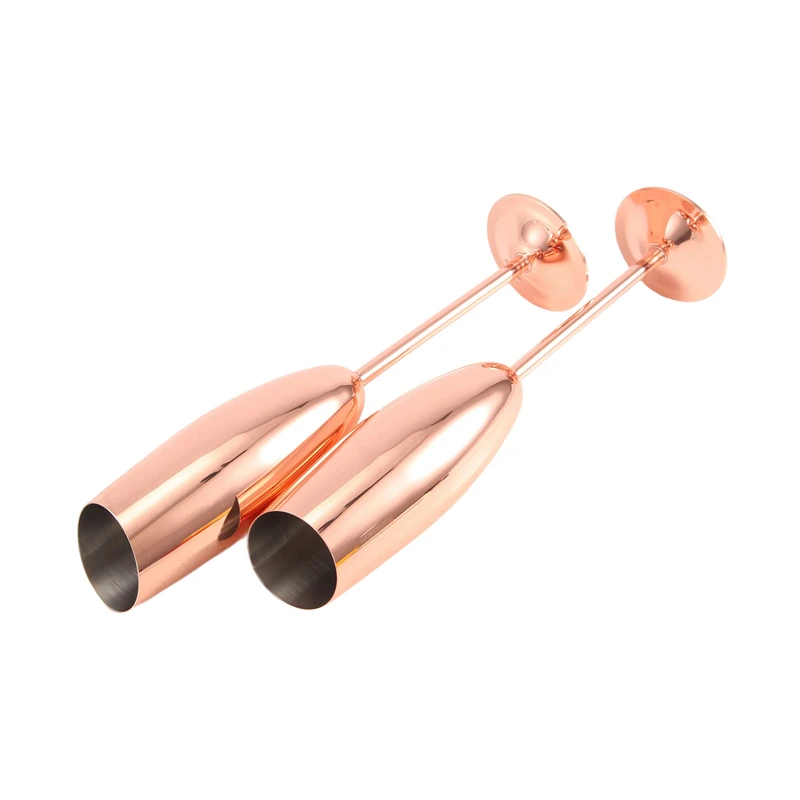 

ABVJ-Set Of 2 Stainless Steel Champagne Wine Flutes Glasses Rose Gold Unbreakable Shatterproof