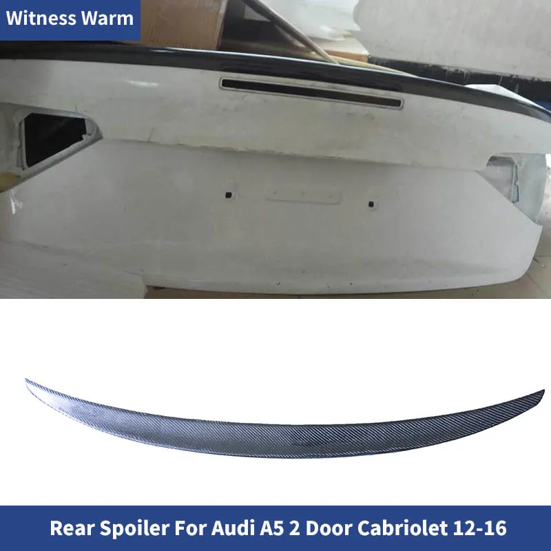 Rear Spoiler for Audi A5 Spoiler 2door Convertible 2012 2013 2014 2015 2016 Carbon Fiber Rear Trunk Lip Wings Car Styling