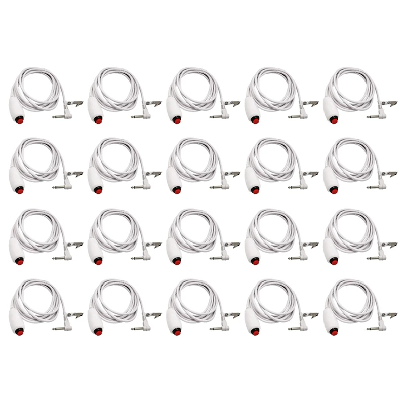 20X Nurse Call Cable 6.35Mm Line Nurse Call Device Emergency Call Cable With Push Button Switch