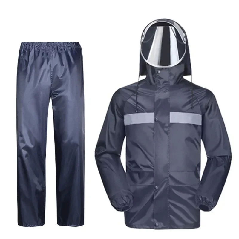 Labor Protection Rainstorm Protection Raincoat and Rain Pants Suit  Outdoor Motorcycle Men\'s Riding Reflective Split Raincoat