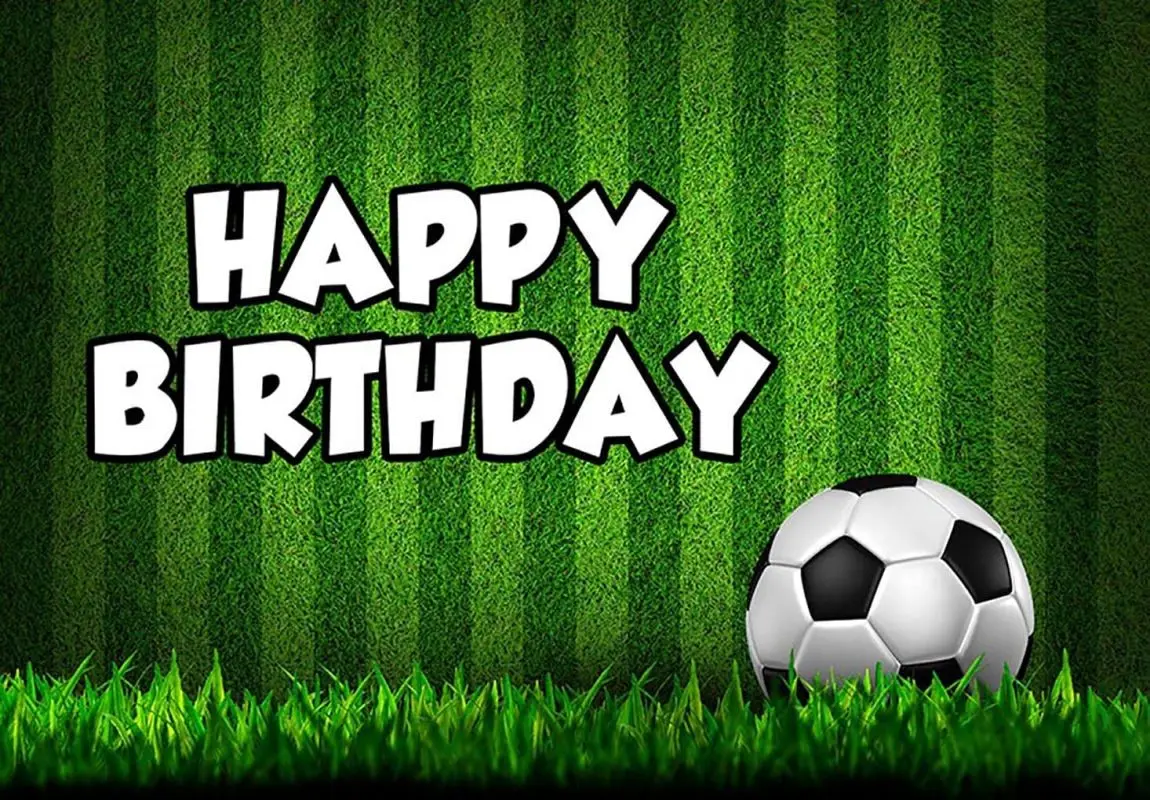 Happy Birthday Party Backdrop Soccer Stadium Photography Background Football Playground Baby Kids Boys Party Decorations Banner