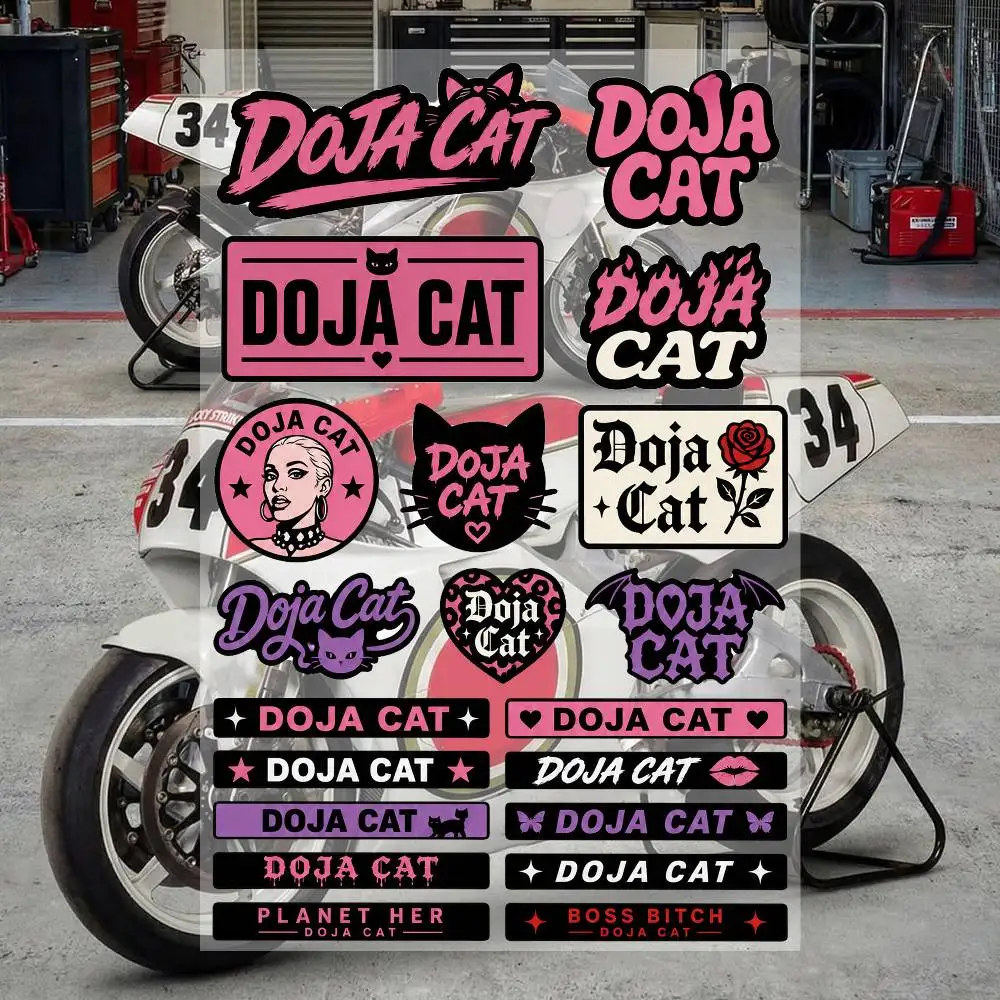 

D-ojA- C-A-t Aesthetic Graffiti Stickers Waterproof PVC Decals for Car Motorcycle Skateboard Helmet Notebook