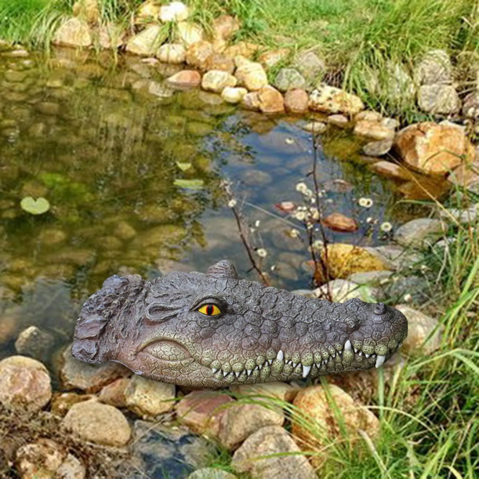 Fake Floating Crocodile Head Outdoor Statues Alli Head for Pool Garden Decor