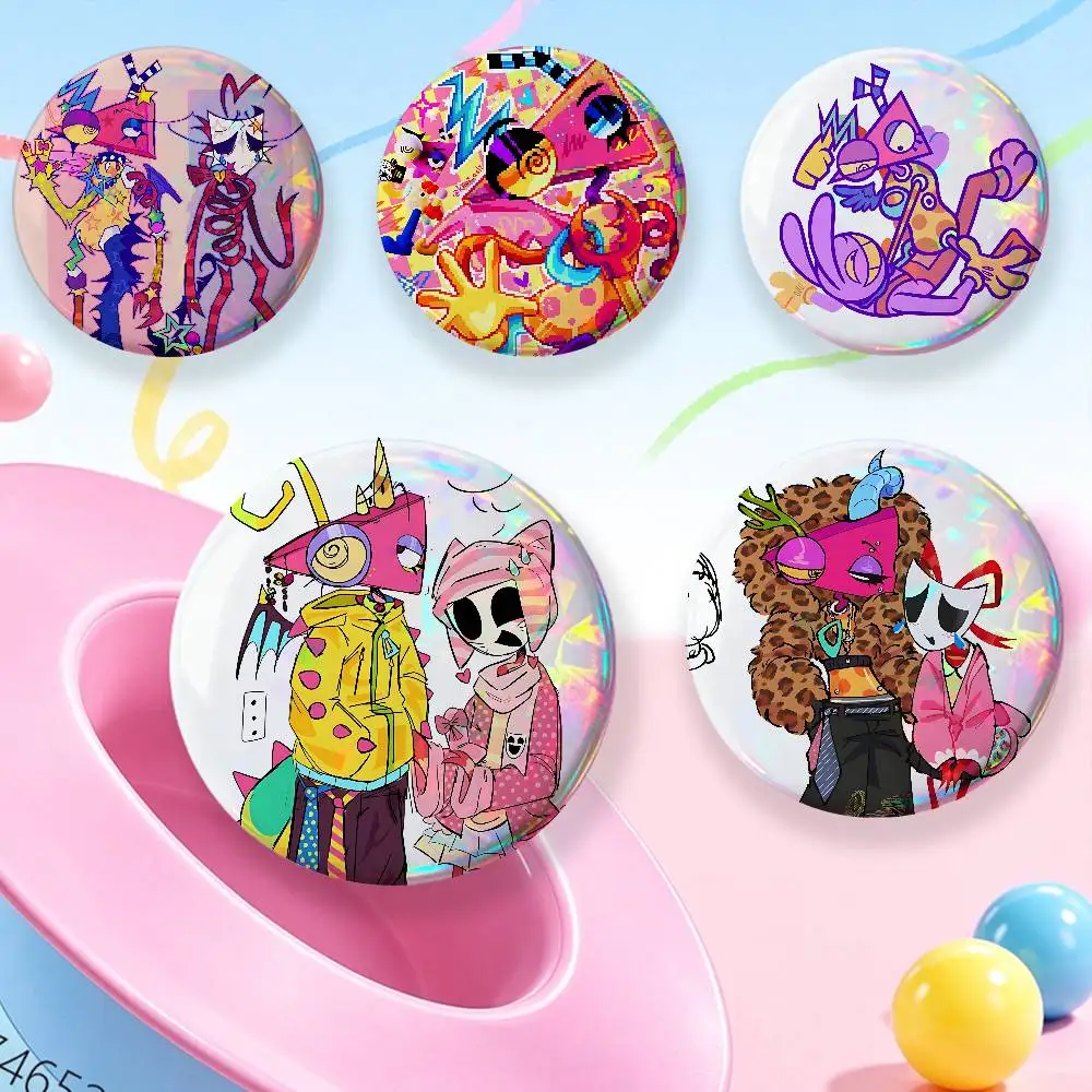 For Zooble Gangle T-TADC Badges Round Cosplay Pin Bag Decor Fans Collect Friends Gifts Brooch Souvenir