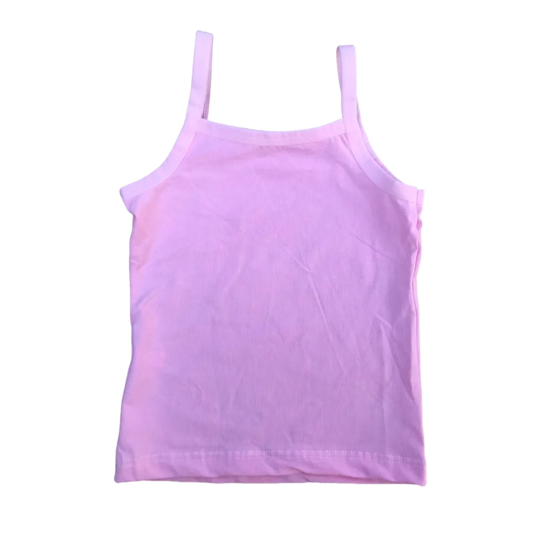 3pcs/Lot Kids Solid Color Singlet Breathable Underwear Gir Cotton Undershirts Soft Tank Tops for Baby Girl Size 2-8T