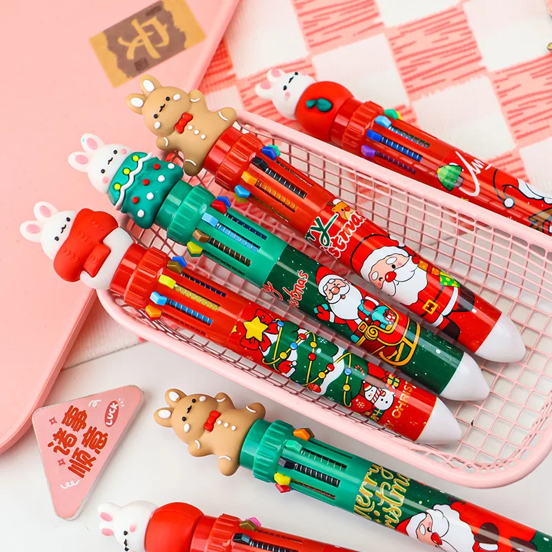 Kerstkonijn Tienkleurige balpen Meerkleurige perspen Hoge waarde modellering Kleur Briefpapier Terug naar school