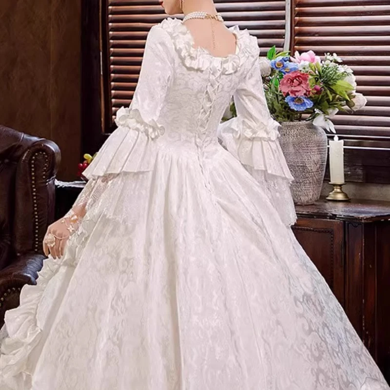 White Wedding Dress Princess Performance Palace Dress Party Annual Meeting Stage Drama Russian Travel Photography Studio 미니웨딩드레스