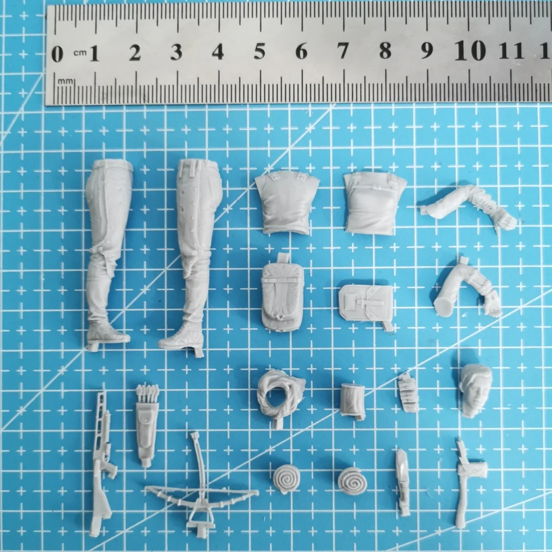 1/24 Schaal Hars Figuur Vrouwelijke Soldaat Monteren Model Kit Ongemonteerd en Ongeverfd 3D-printspeelgoed