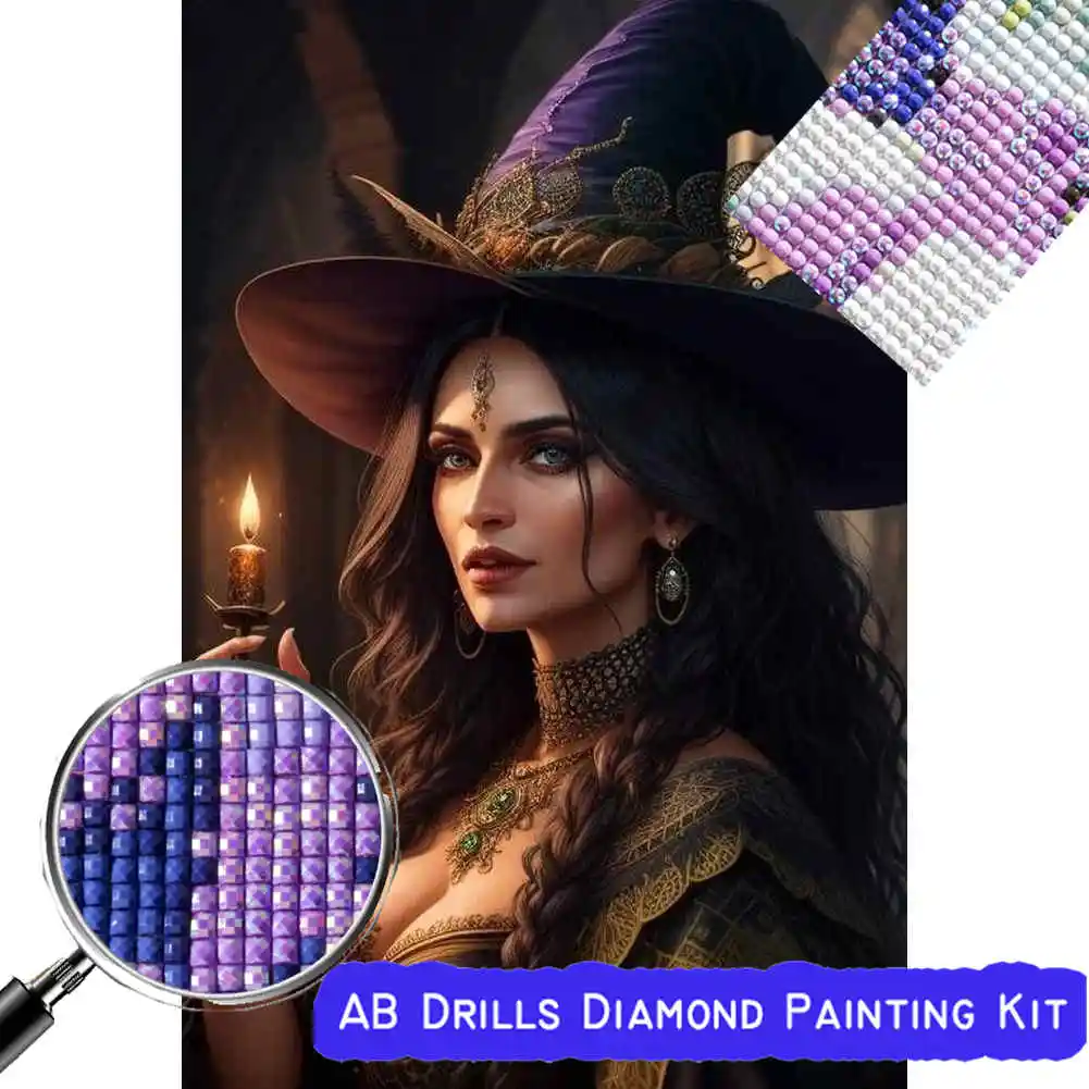 

AB сверла, Волшебная темная ведьма девушка 5D алмазная живопись, полная квадратная круглая Алмазная вышивка, искусственная мозаика, украшение своими руками