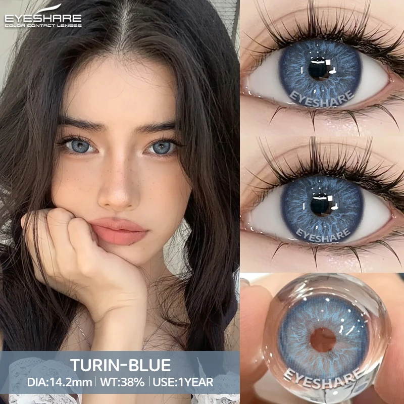 EYESHARE 1pair New Color Contacts Lenses for Eyes Natural Fashion Blue Lenses Green Contacts Lenses Yearly Gray Beauty Pupils