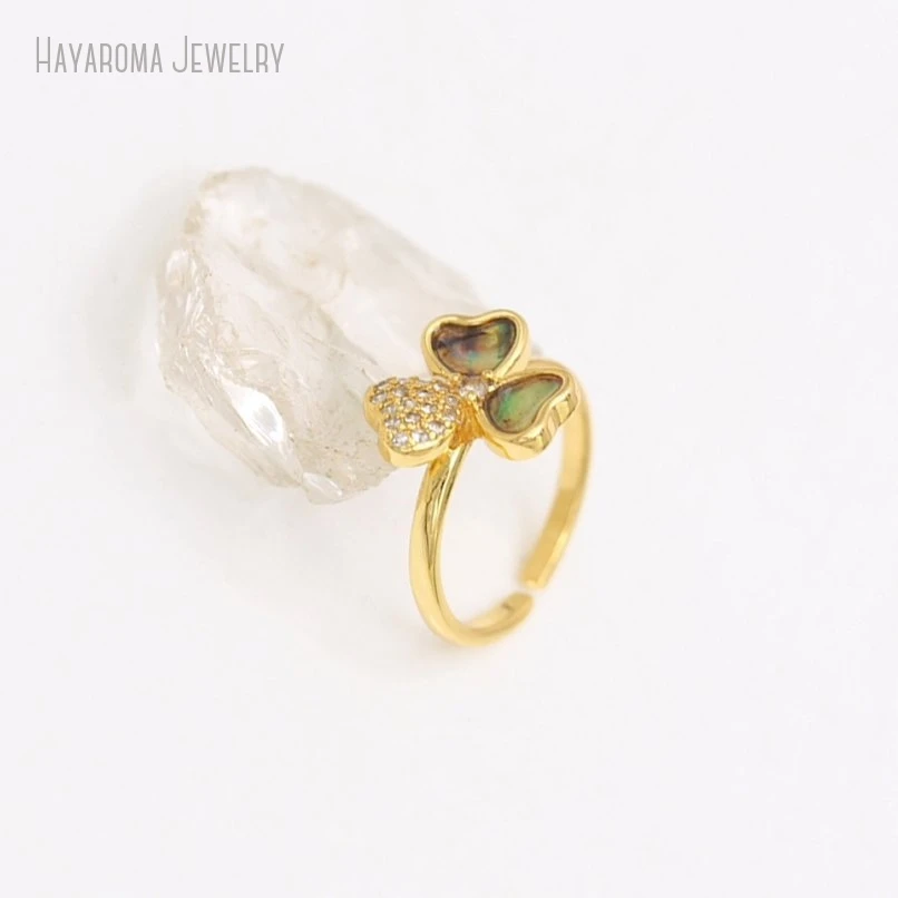 10Pcs Invisible Setting Wholesale Red Hearts Heart Shape Point Gift For Her Gold Color Copper Ring RM50875 image 6
