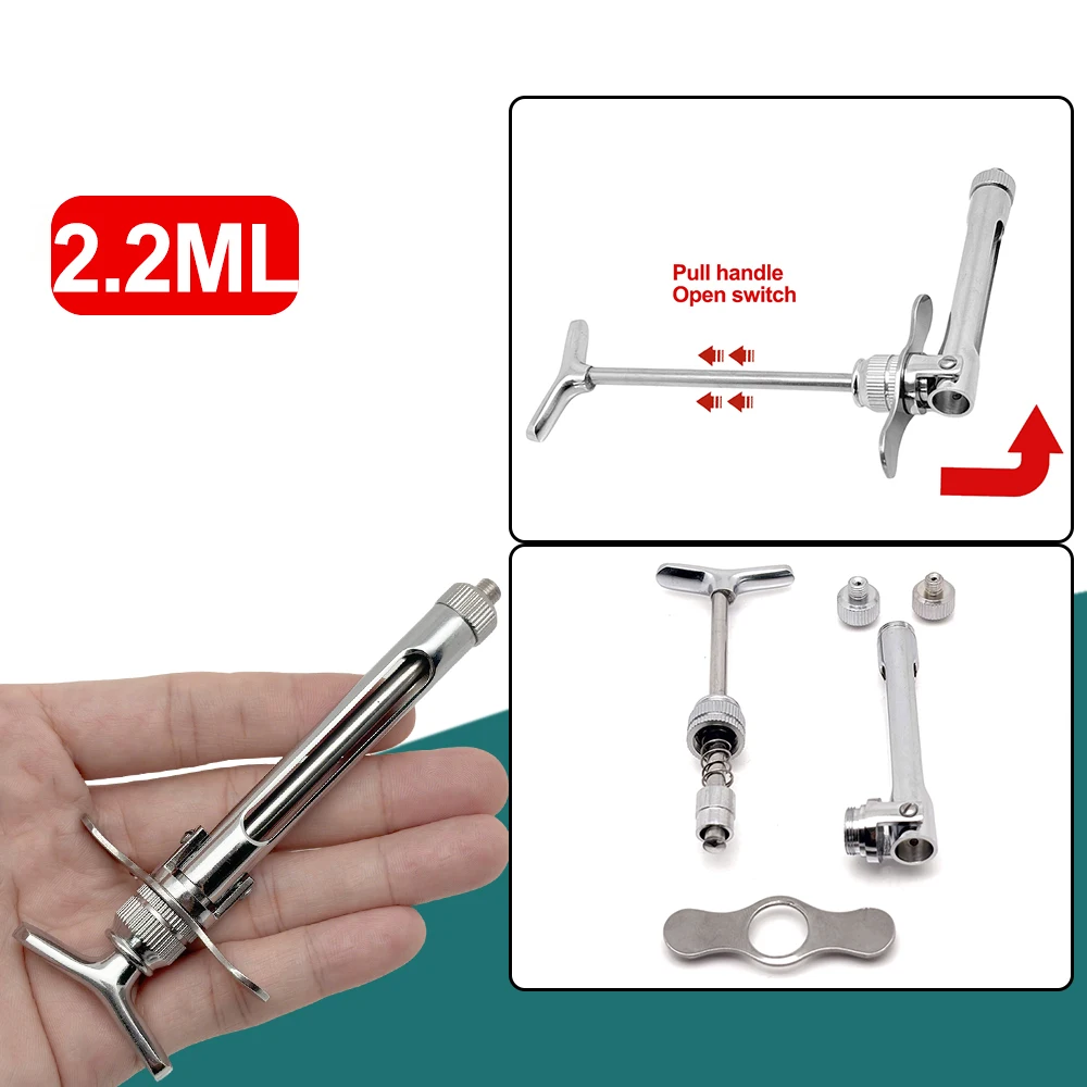 stainless steel dental syringe, 2.2ml dental syringe, press controlled injection tool, periodontics endodontics instrument