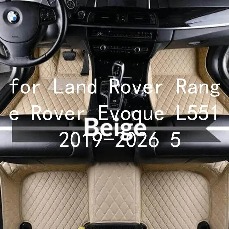 Tappetini per auto in pelle con diamanti personalizzati per Land Rover Range Rover Evoque L551 2019-2026 5 posti, tappeto interno per tutte le stagioni, accessori auto 3l90