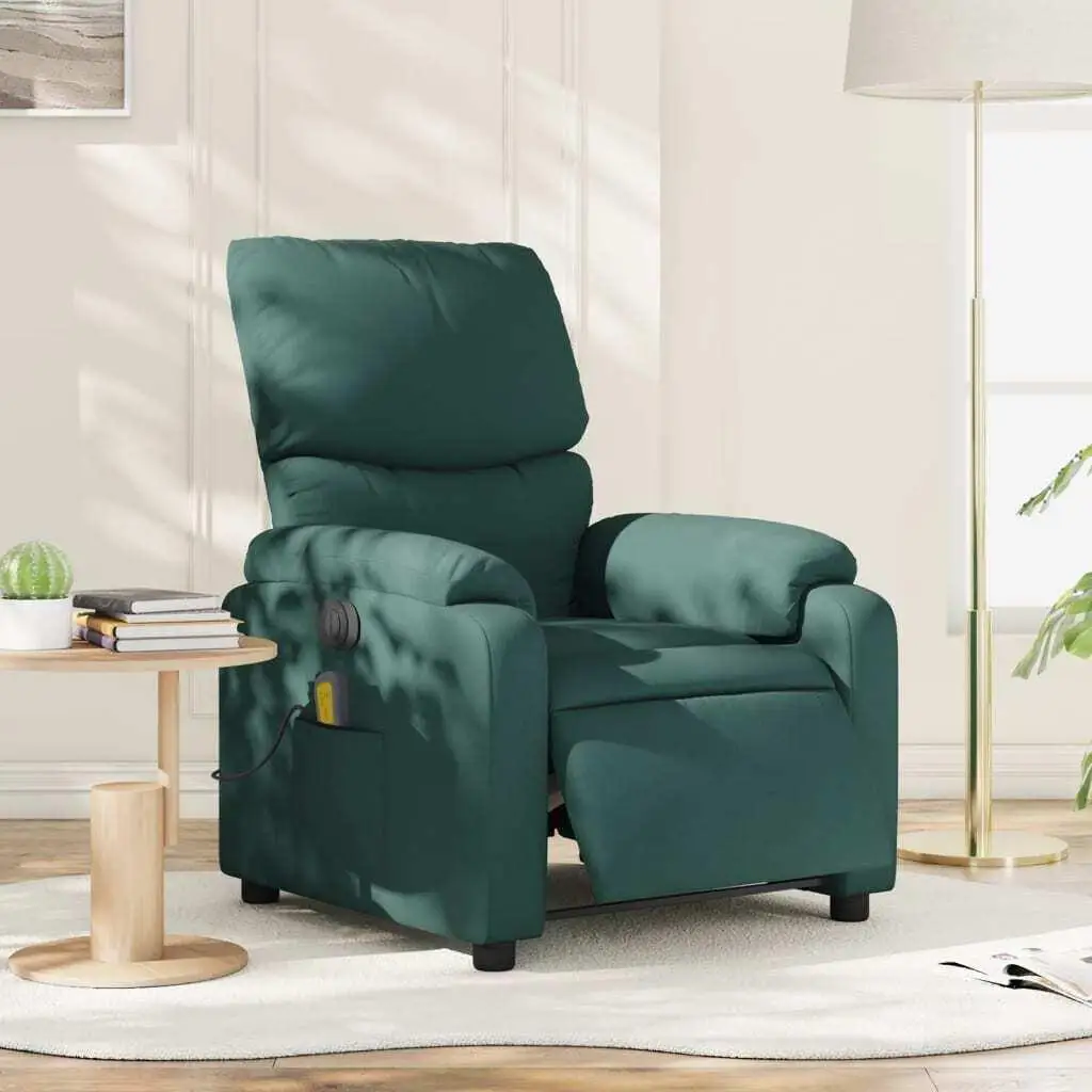 Modern Dark Green Fabric Electric Massage Recliner Chair for Relaxation