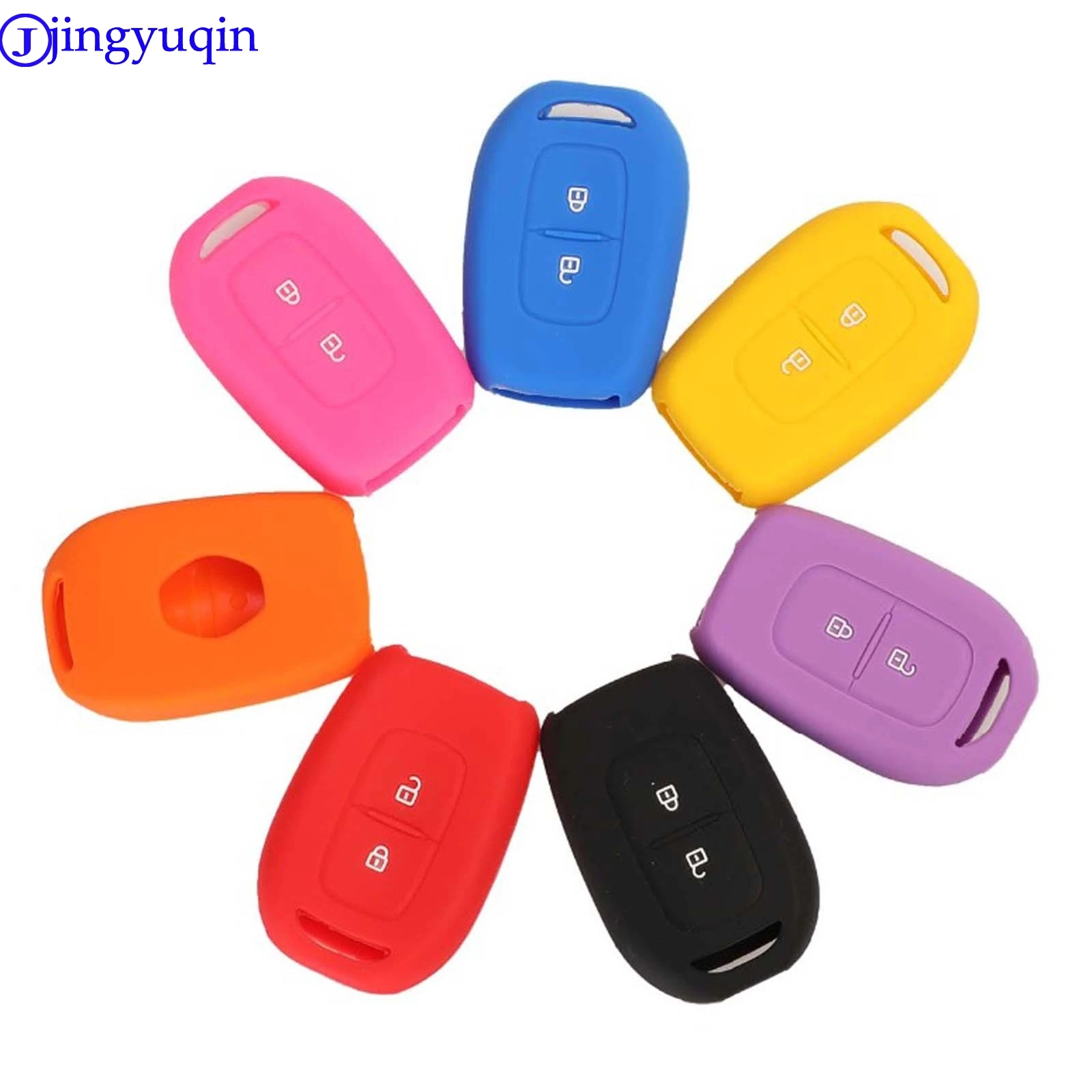 jingyuqin 2B Remote Silicone Key Case Cover For Renault Scenic Master Megane Duster Logan Clio Captur Laguna Fluence 2016 2017