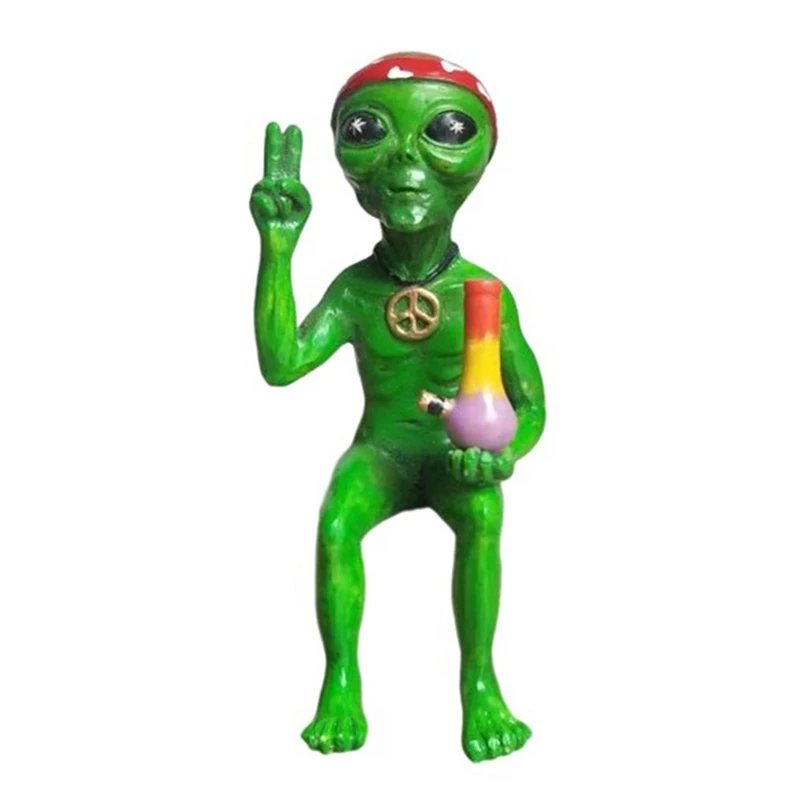 Alien-Gartenskulpturen und Statuen, Alien-Harzstatue, Ornament, Hof, beste Kunstdekoration für drinnen und draußen, Zuhause oder Büro, Sammlerstück