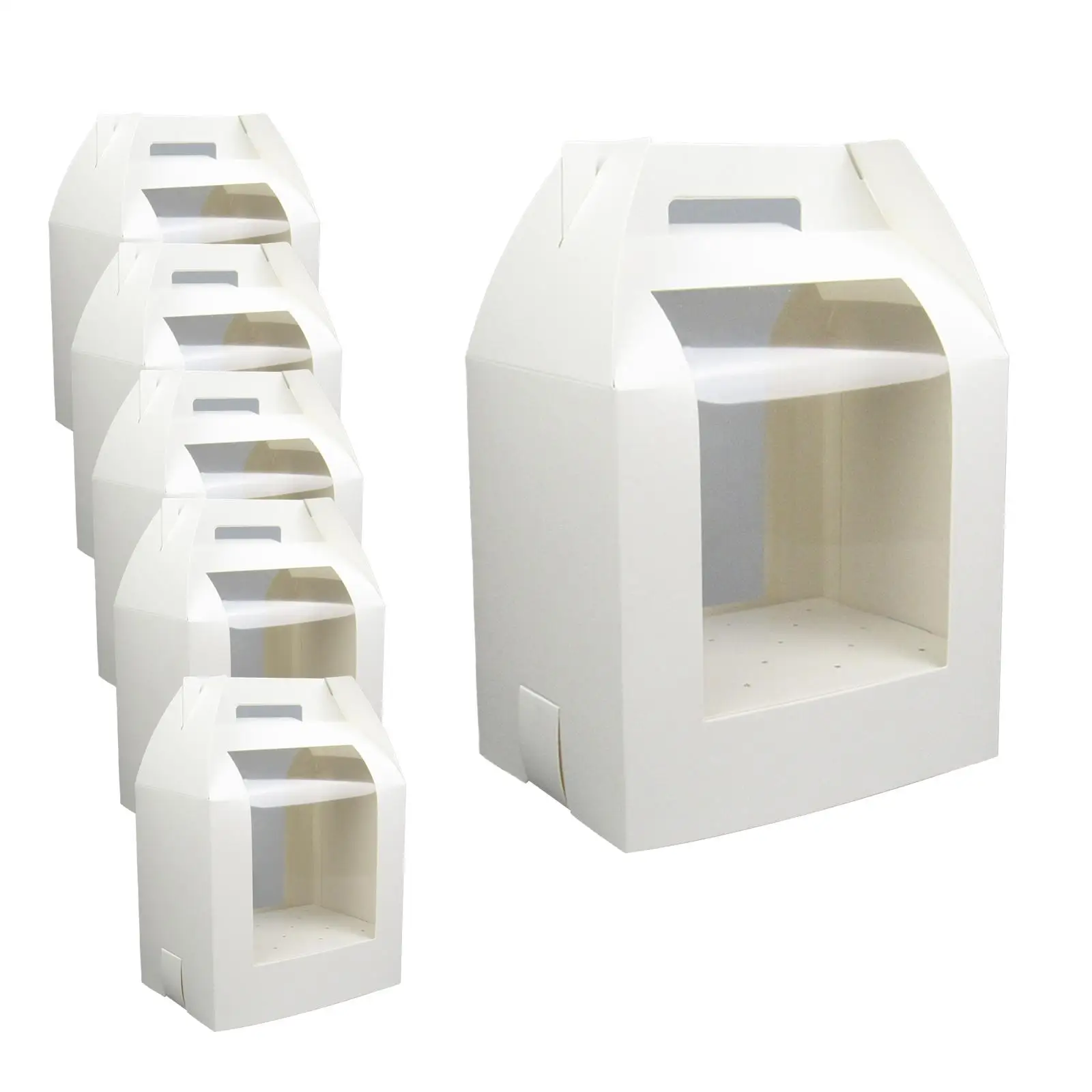 6x Cake Holder Boxes Carrier Box Goodie Box Lollipops Stand for New Year Valentine's Day Wedding Dining Table Party