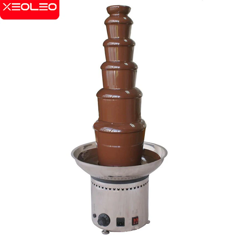 XEOLEO Chocolate Fountain Hot Pot Wedding Children Birthday Party Meet Holiday Supplies Christmas Waterfall Machine 6-layer