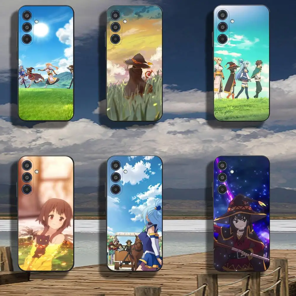Megumin Anime K-KonoSubaS Phone Case For Samsung Galaxy A73,21,52,51,80,5G Soft Black Cover