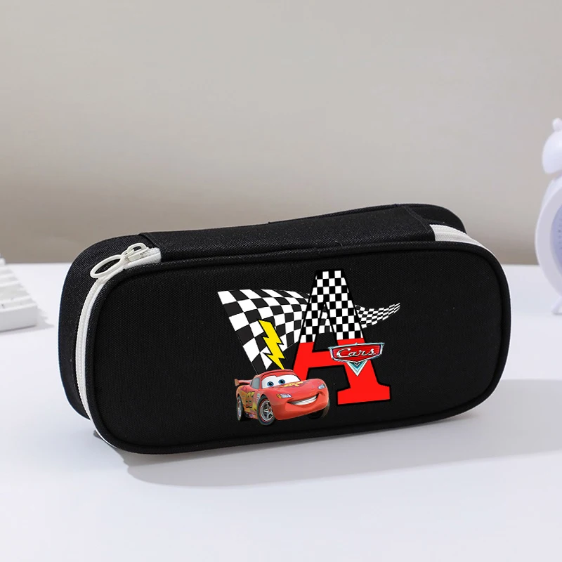 

Lightning McQueen Pencil Cases Cartoon Letter Large Pen Bags Anime Figures Boys Girls Pencil Bag School Stationery Supplies Gift