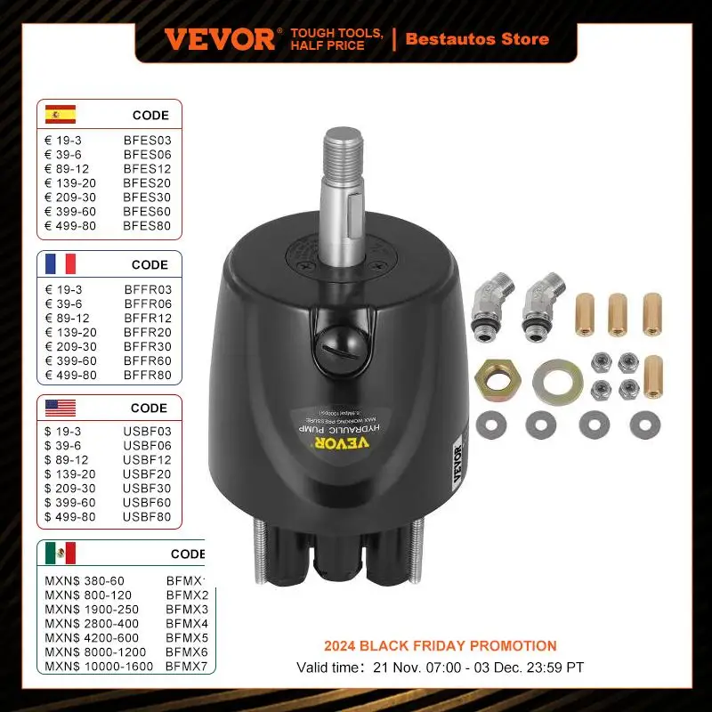 VEVOR Outboard Hydraulic Steering Pump for Engines Till 150 HP Front Mount Helm 1.4 cu. in. for Fishing Marine Boat Accessories