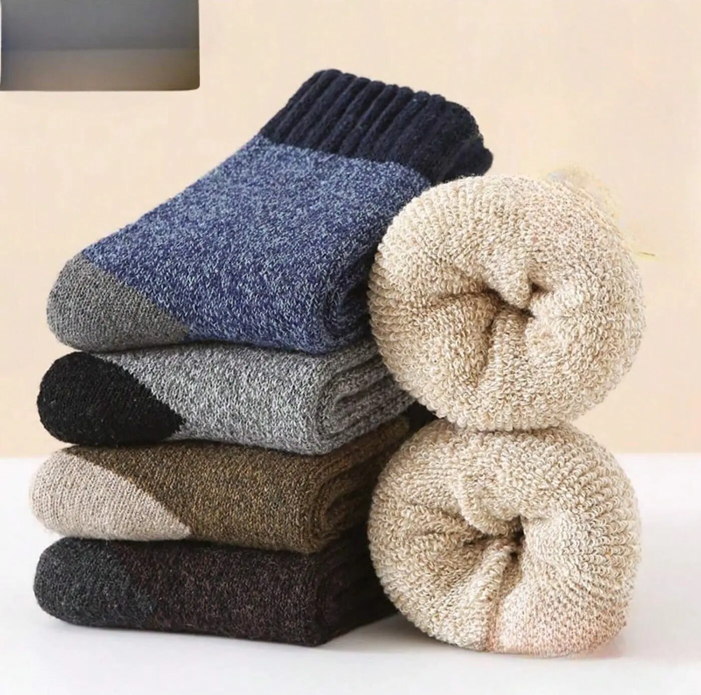 

Wool Socks Men Thick Winter Cashmere Vintage Harajuku Style Long Warm Sock Comfortable Male Husband Gift