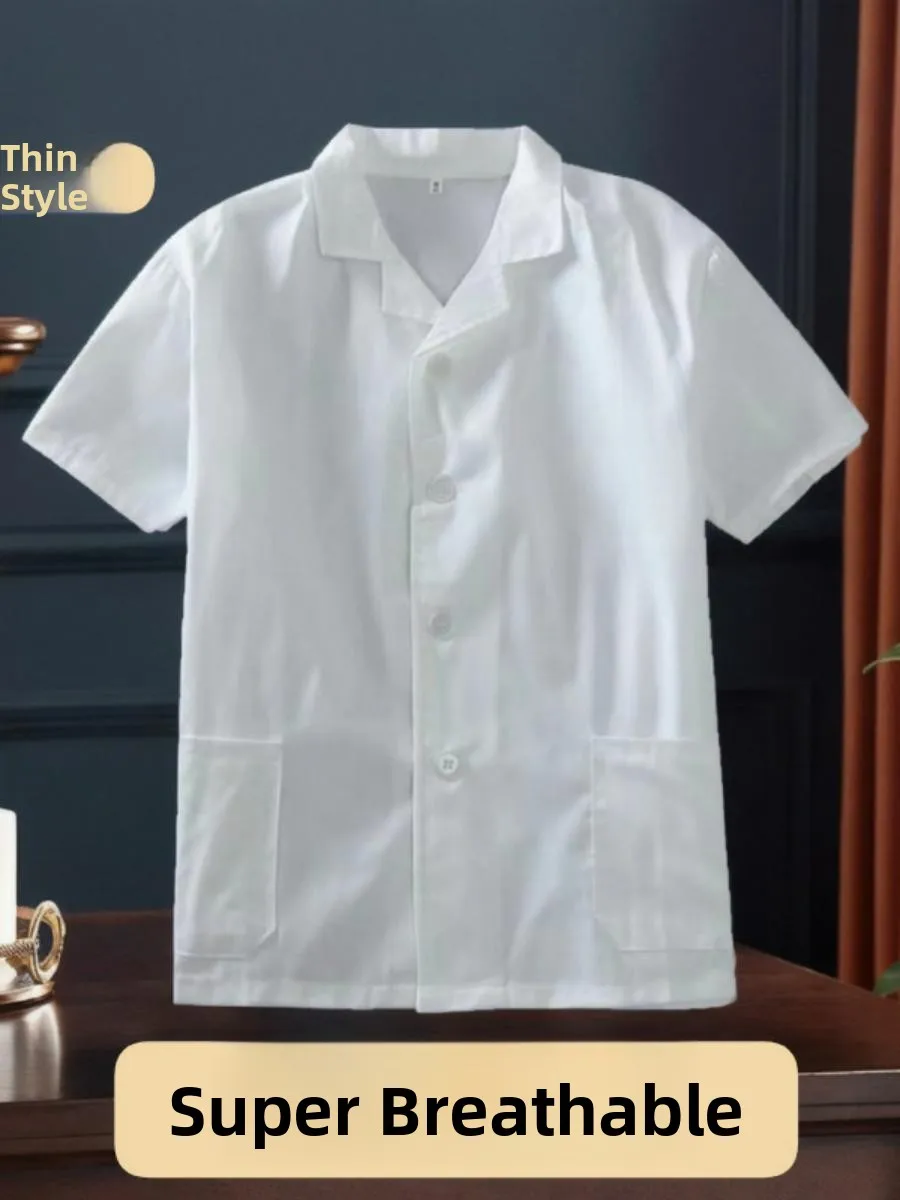 

Lightweight Breathable Chef Work Uniforms for Men And Women School Nursery Kitchen Staff White Absorbent Moisture Wicking