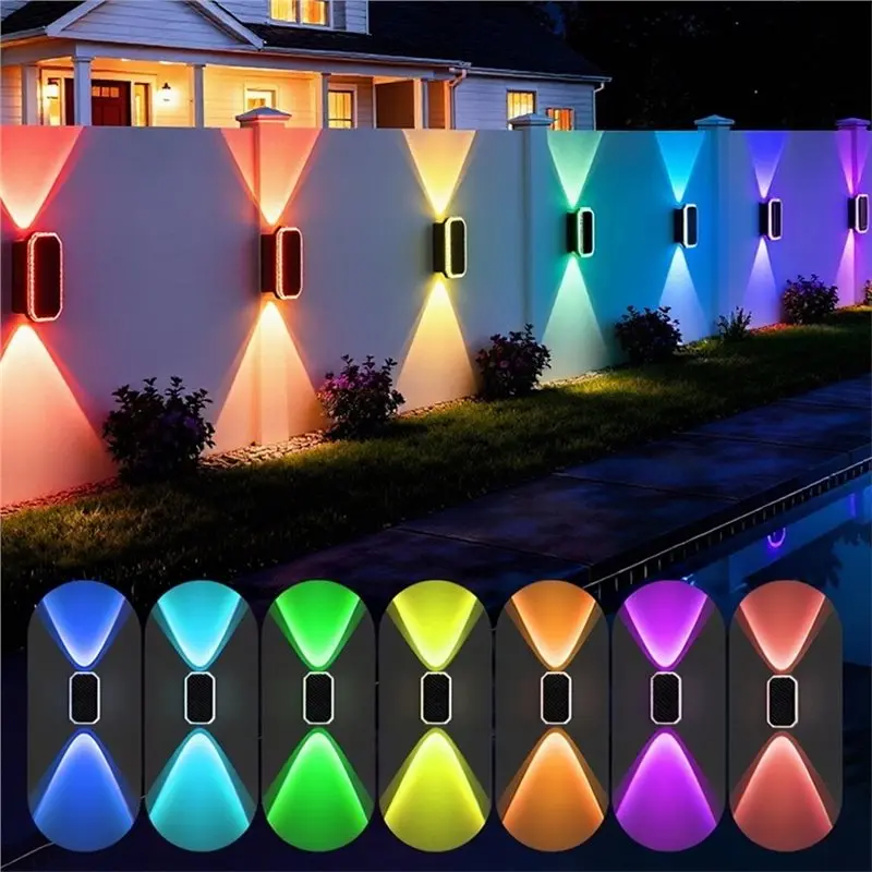 COME Solar Fence Lights Intelligent Light Solar Wall Lights Wall Wash For Patio Yard