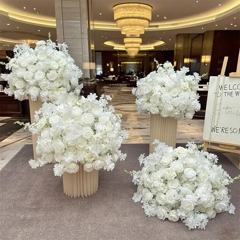 

Artificial Orchid Rose Baby Breath Flowers Ball Wedding Decoration Table Centerpieces Accessories Floral Arrangement Party Props