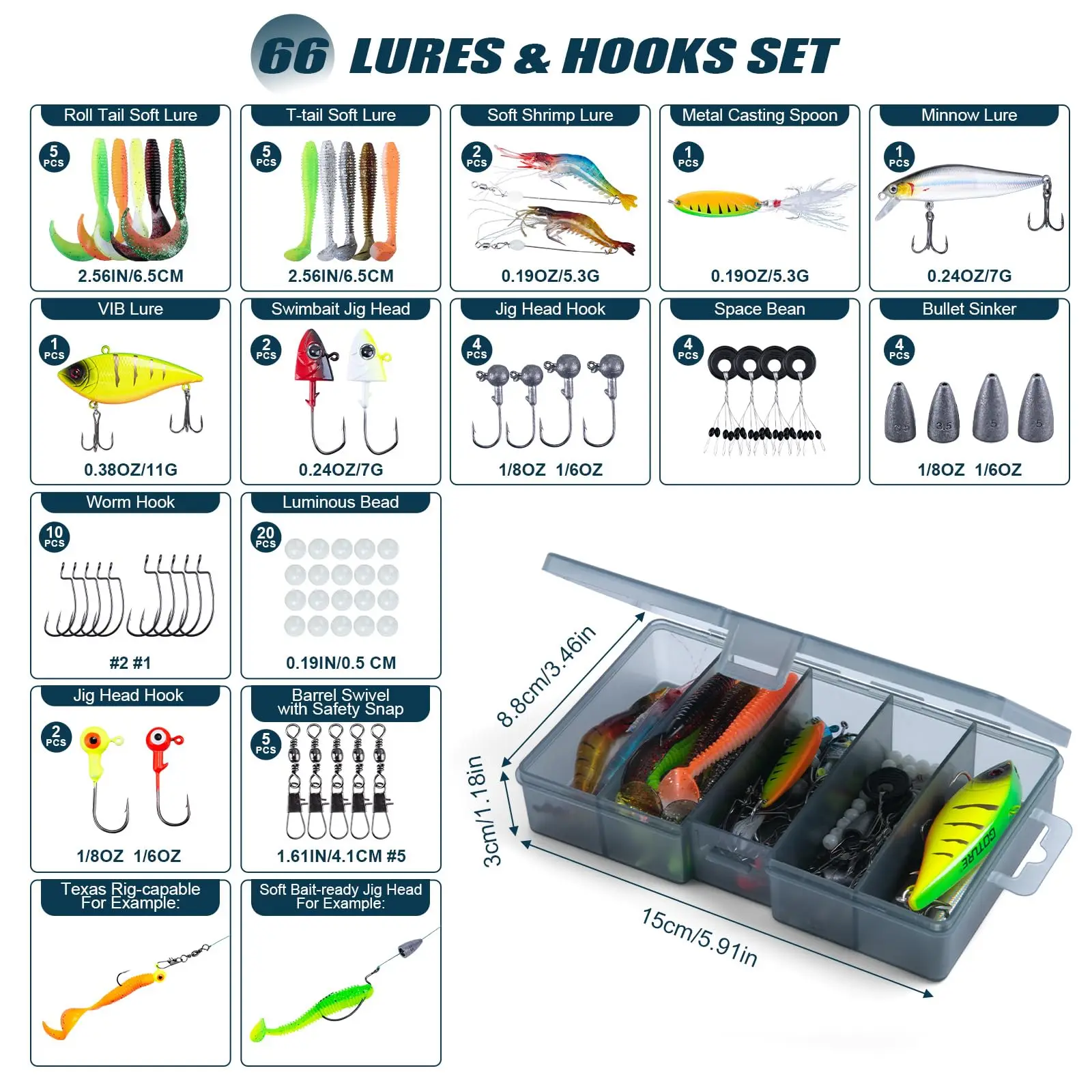 Goture 2-teilige Angelruten- und 2-teilige Rollenkombinationen, komplettes Set, Teleskopruten, Spinnrollen mit Tragetasche für Reisen, Angeln