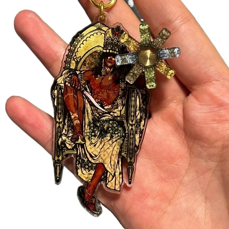 

Game of Sultans Arcylic Keyring Action Fingure Standing Sudan's Rotating Keychains Bags Desk Decoration Pendants Collect Display